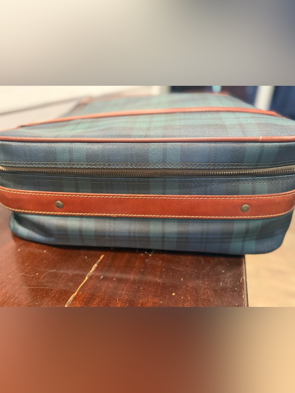 Vintage Polo Ralph Lauren Black Watch Plaid 25in Suitcase Made in Italy - Picture 6 of 16